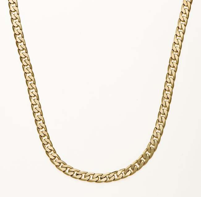 Simon Frank 14k Yellow Gold Overlay 30-inch Cuban Necklace 7mm